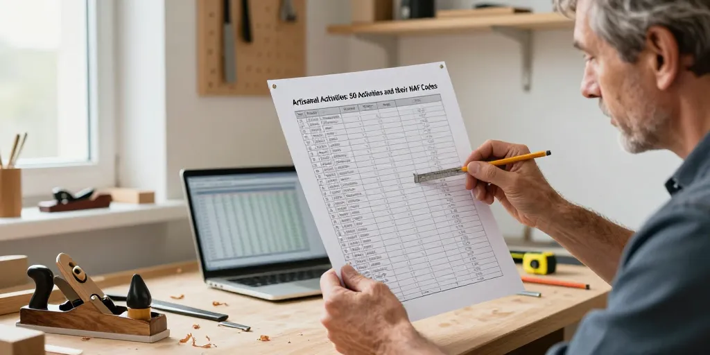 Liste activité artisanale : les 50 activités à connaître et leurs codes NAF